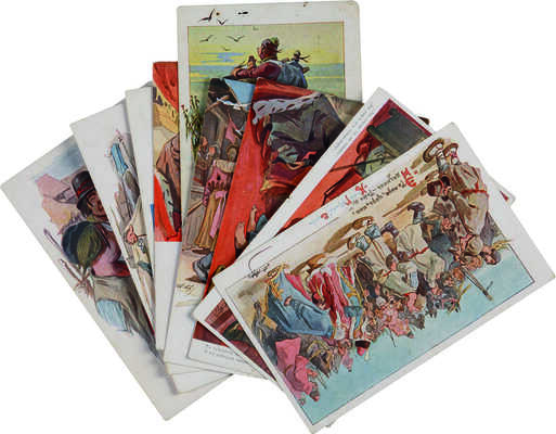 [Афанасьев А.Ф.] Лот из 20 художественных открытых писем с иллюстрациями к сказке П.П. Ершова «Конек-горбунок». № 1-20.